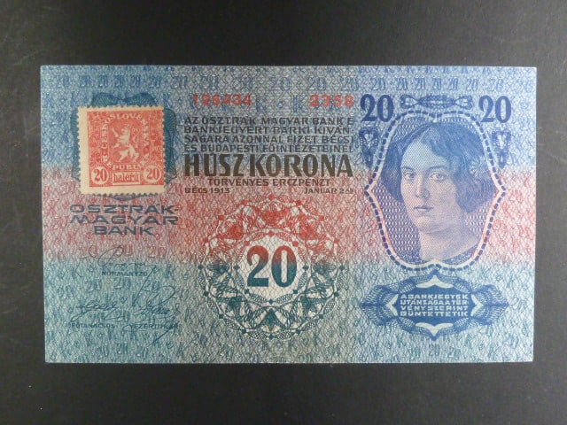 20 K 2.1.1913, kolkovaná, I. vydání série 2358
