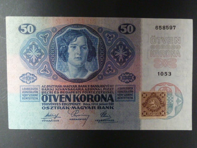 50 K 2.1.1914 , kolkovaná série 1053