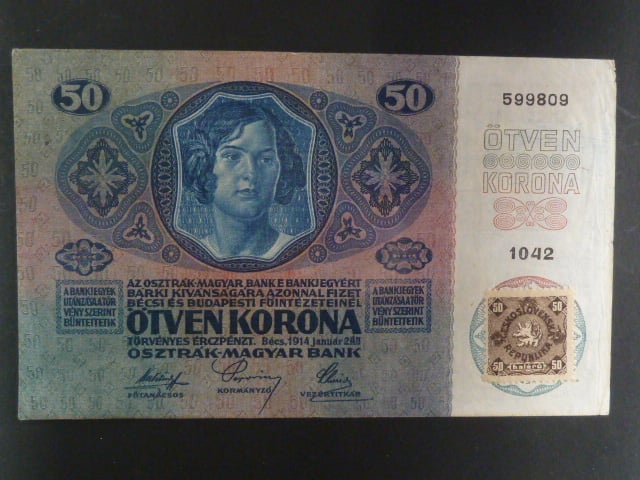 50 K 2.1.1914 , kolkovaná séeie 1042