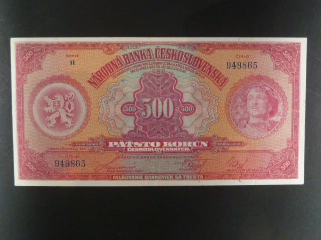 500 Kč 2.5.1929 , serie H