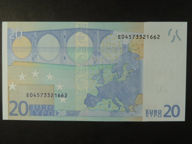 20 Euro 2002 s.E, Slovensko, podpis Jeana-Clauda Tricheta, G015 tiskárna Koninklijke Joh. Enschedé, Holandsko