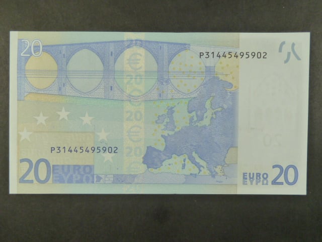 20 Euro 2002 s.P, Holandsko, podpis Mario Draghi, R019 tiskárna Bundesdruckerei, Německo