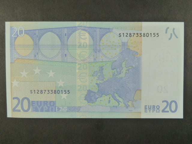 20 Euro 2002 s.S, Itálie, podpis Jeana-Clauda Tricheta, J011 tiskárna Istituto Poligrafico e Zecca dello Stato, Itálie