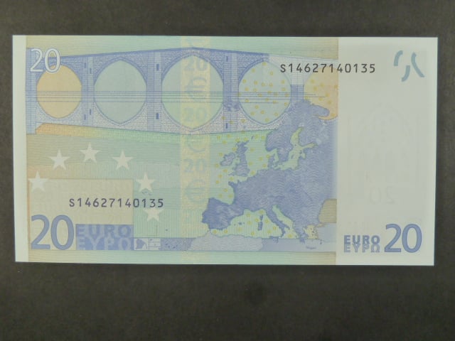 20 Euro 2002 s.S, Itálie, podpis Jeana-Clauda Tricheta, J015 tiskárna Istituto Poligrafico e Zecca dello Stato, Itálie