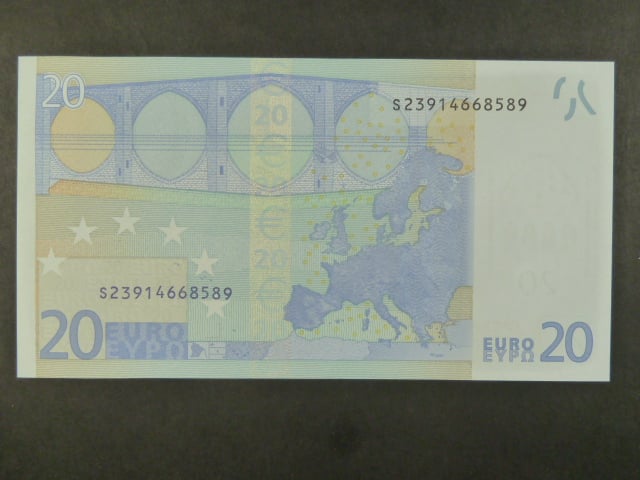 20 Euro 2002 s.S, Itálie, podpis Jeana-Clauda Tricheta, J021 tiskárna Istituto Poligrafico e Zecca dello Stato, Itálie