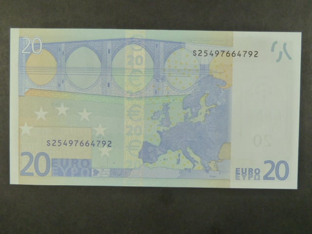 20 Euro 2002 s.S, Itálie, podpis Jeana-Clauda Tricheta, J023 tiskárna Istituto Poligrafico e Zecca dello Stato, Itálie