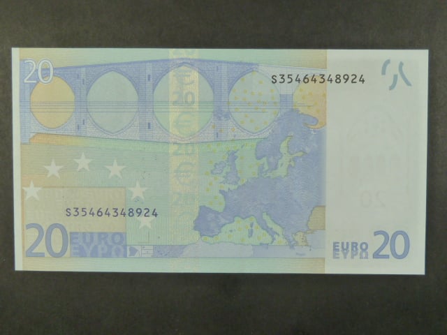 20 Euro 2002 s.S, Itálie, podpis Mario Draghi, J032 tiskárna Istituto Poligrafico e Zecca dello Stato, Itálie