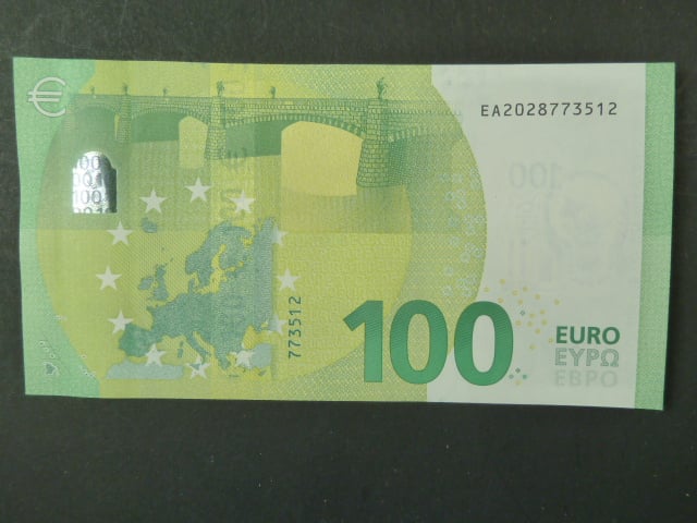 100 Euro 2019 s.EA, Slovensko podpis Mario Draghi, E003