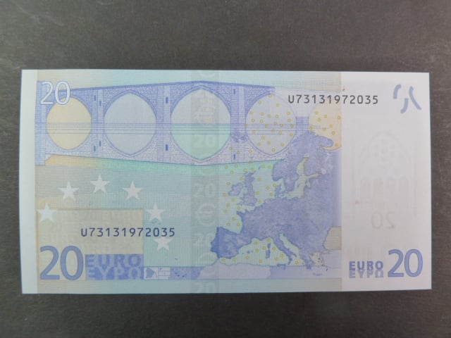 20 Euro 2002 s.U, Francie, podpis Jeana-Clauda Tricheta, L049 tiskárna Banque de France, Francie