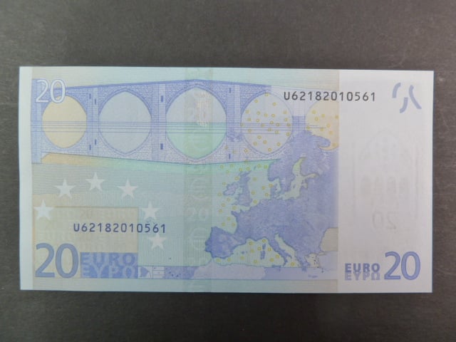 20 Euro 2002 s.U, Francie, podpis Jeana-Clauda Tricheta, L051 tiskárna Banque de France, Francie
