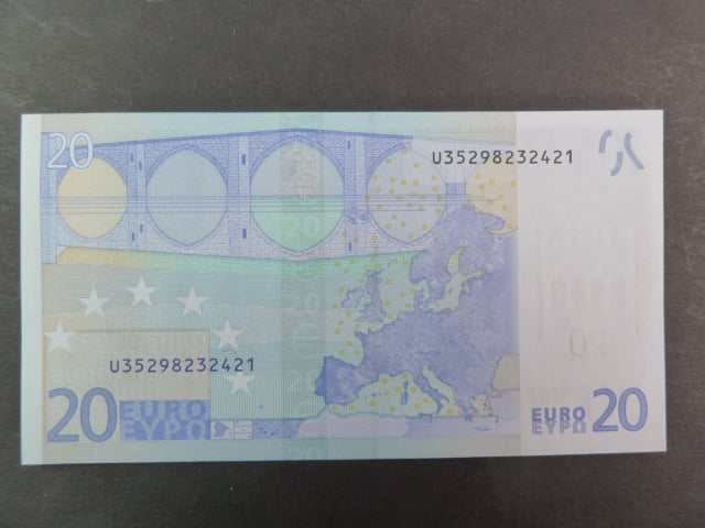 20 Euro 2002 s.U, Francie, podpis Jeana-Clauda Tricheta, L056 tiskárna Banque de France, Francie
