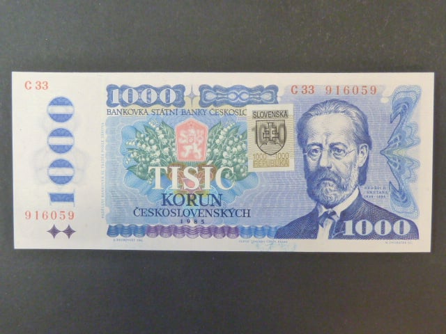 1000 Sk 1985/1993 série C 33, kolek, sériová čísla blíž u sebe