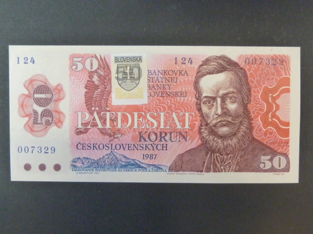 50 Sk/Kčs 1987 s. I 24 kolkovaná