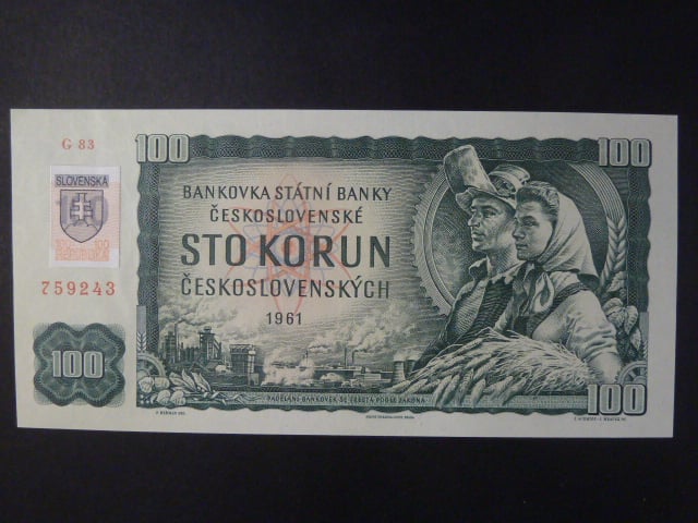 100 Sk 1961/1993 série G 83, kolek, II.vydání číslovač 1c