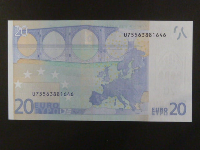 20 Euro 2002 s.U, Francie, podpis Jeana-Clauda Tricheta, L068 tiskárna Banque de France, Francie