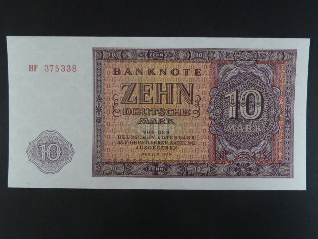 DDR - 10 DM 1955 série HF, Ro. 350a, Grab. DDR-12a