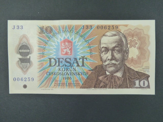 10 Kčs 1986 s. J 33