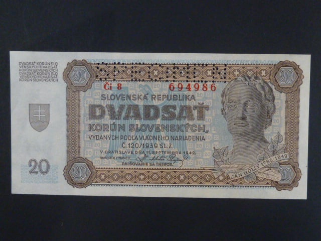 20 Ks 11.9.1942 série Či 8, perf. SPECIMEN