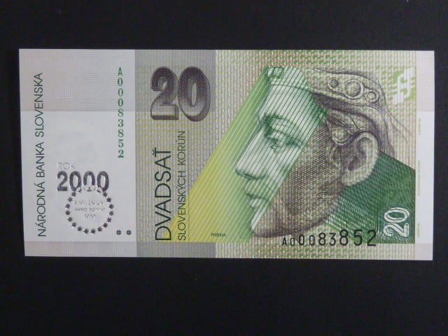 20 Sk 1.9.1993 s. A (2000), přítisk Bi-milénium, Ba. 7b, Pi. 34