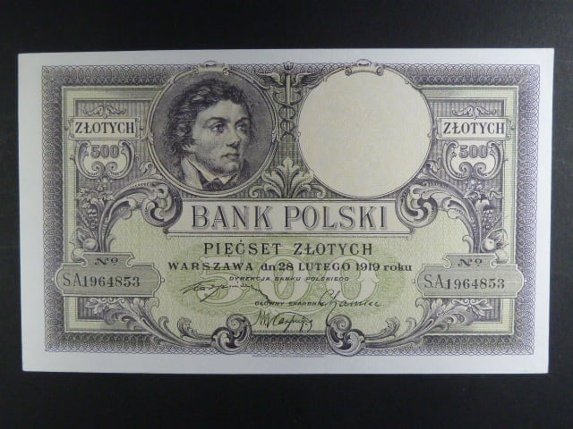 Polsko, 500 Zl 1919 série S.A.