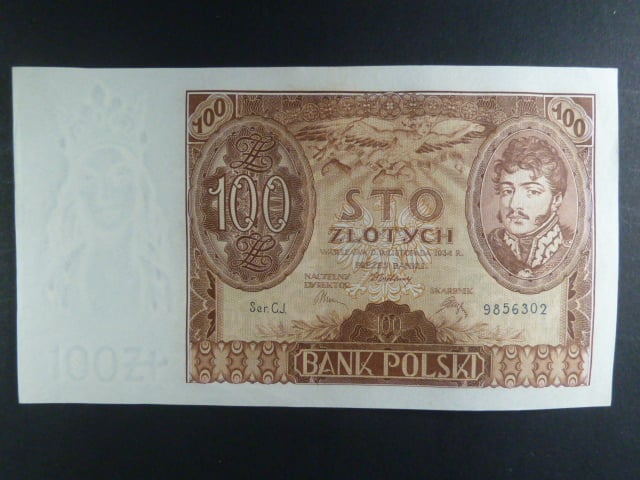 Polsko, 100 Zl 1934 série C.J.