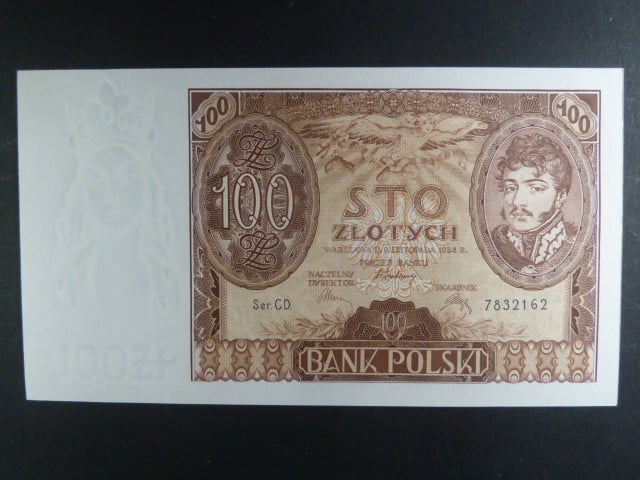 Polsko, 100 Zl 1934 série C.D.