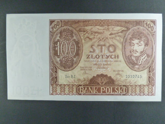 Polsko, 100 Zl 1934 série BZ.