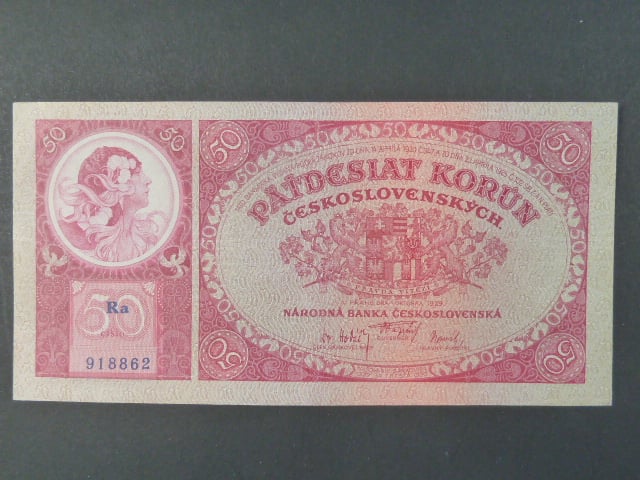 50 Kč 1.10.1929, serie Ra