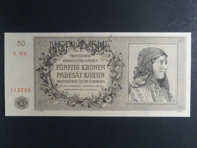 50 K 25.9.1944 série 38 A perf. NEPLATNÉ