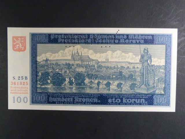 100 K 1940, série 25 B I. vydání, perf. NEPLATNÉ