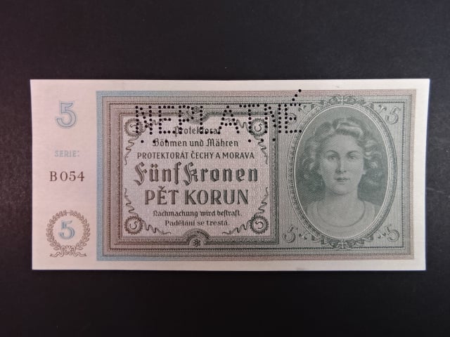 5 K 1940, série B 054, perf. NEPLATNÉ