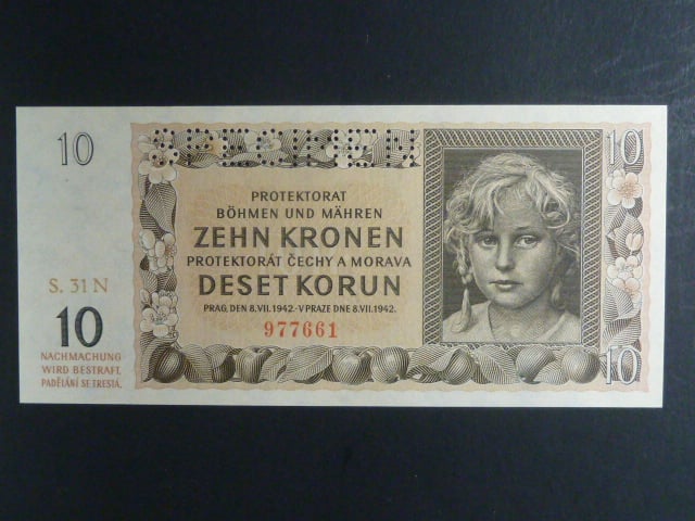 10 K 8.7.1942, série 31 N, perf. SPECIMEN
