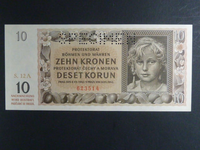 10 K 8.7.1942, série 12 A, perf. SPECIMEN