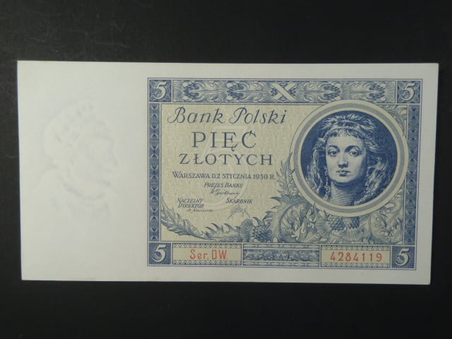 Polsko, 5 Zl 1930 série DW., Ba. PL 3c