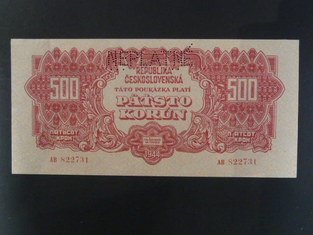 500 K 1944 s.AB, perf. NEPLATNÉ
