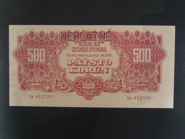 500 K 1944 s.XA, perf. NEPLATNÉ