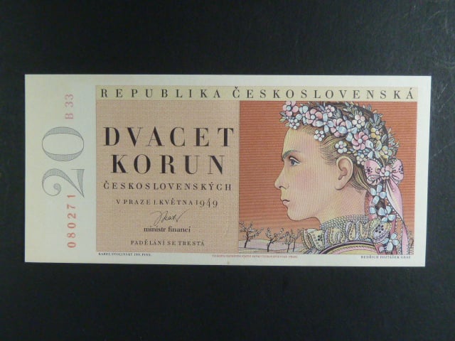 20 Kčs 1.5.1949, série B 33