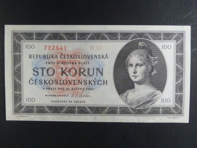 100 Kčs 1945 série B 10