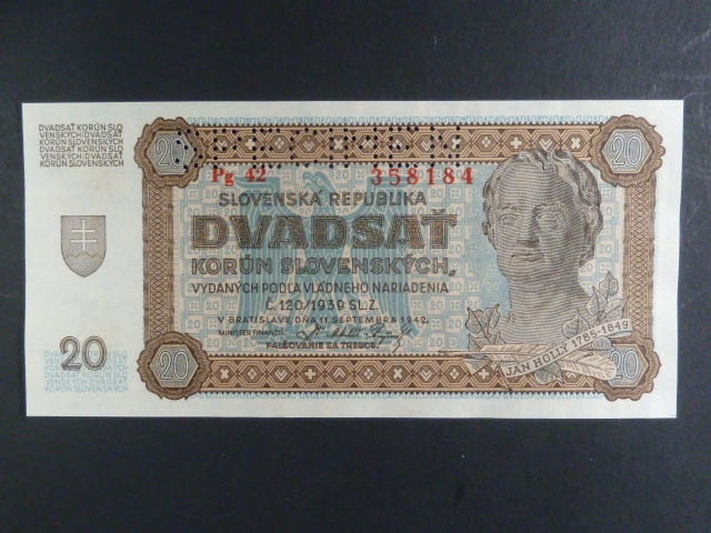 20 Ks 11.9.1942 série Pg 42 perf. SPECIMEN nahoře