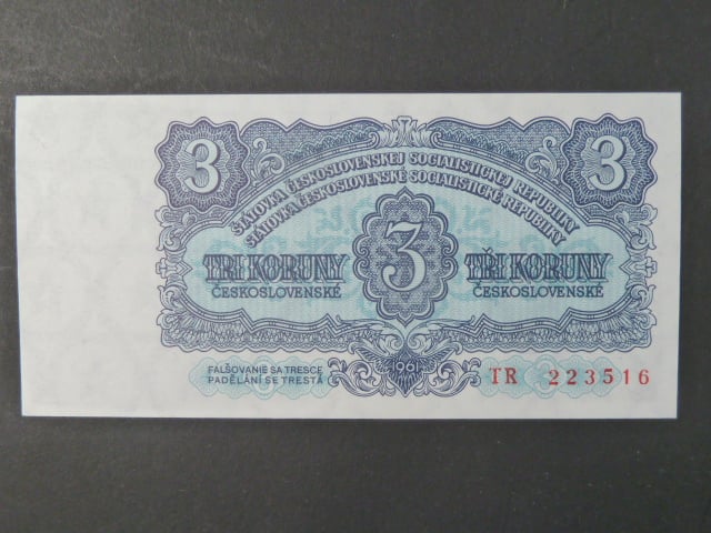 3 Kčs 1961 s, TR