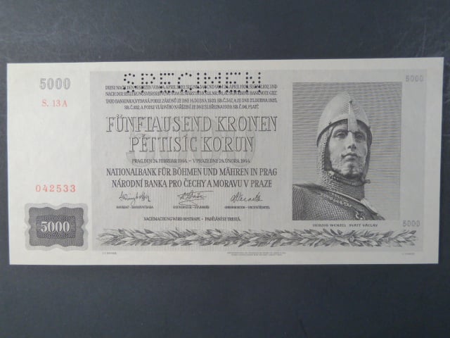 5000 K 1944 série 13 A, perf. SPECIMEN
