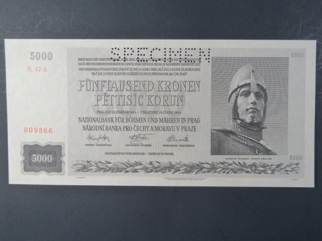 5000 K 1944 série 17 A, perf. SPECIMEN