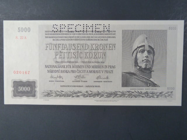 5000 K 1944 série 22 A, perf. SPECIMEN