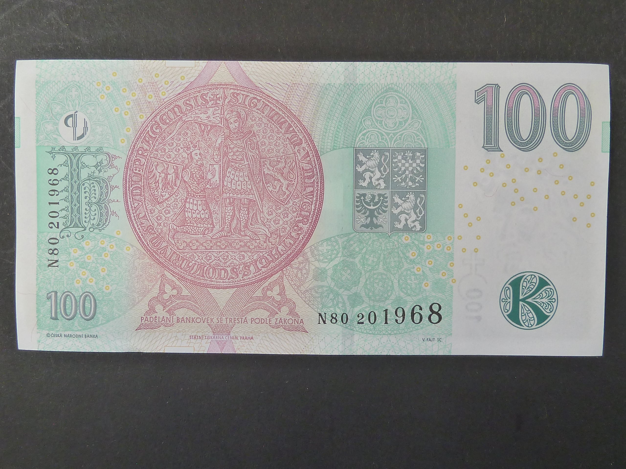 100 Kč 2018 série N 80