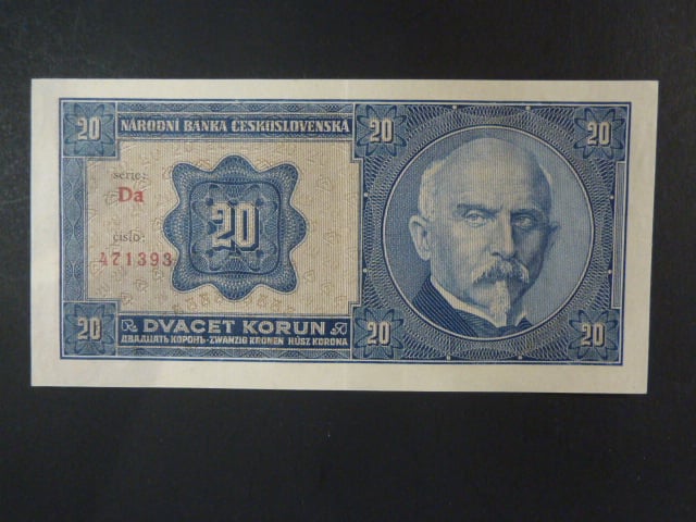 20 Kč 1.10.1926 série Da, tisk Haase Praha