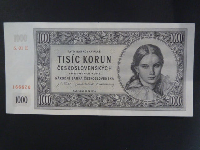 1000 Kčs 16.5.1945 série E 01