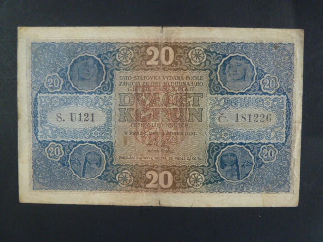 20 Kč 15.4.1919, serie U 121