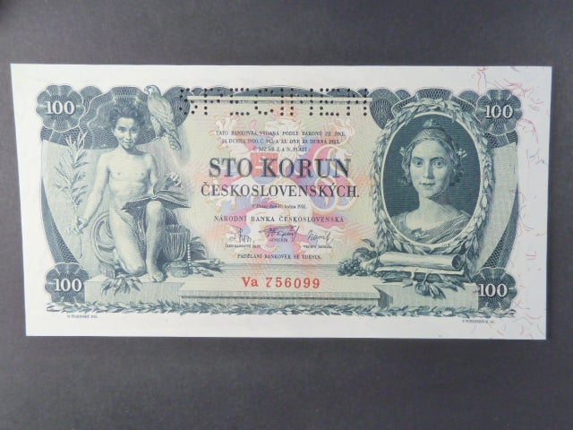 100 Kč 10.1.1931, serie Va, II.vydání, perf. SPECIMEN