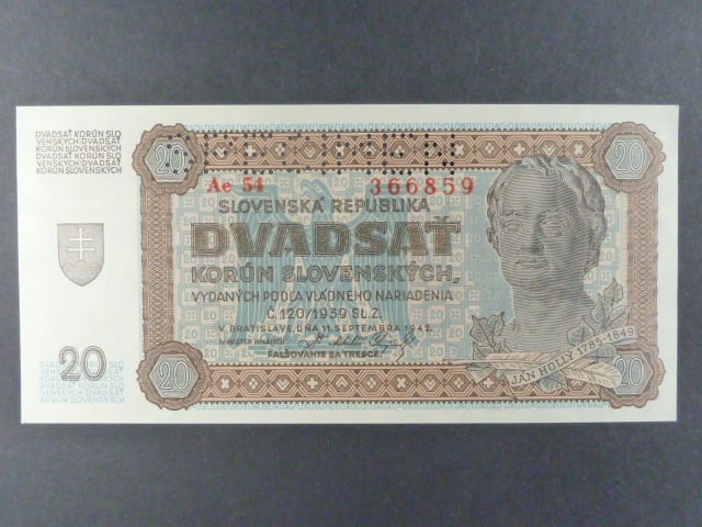 20 Ks 11.9.1942 série Ae 54  perf. SPECIMEN nahoře