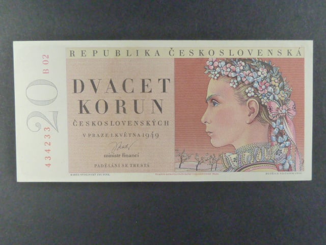 20 Kčs 1.5.1949, série B 02